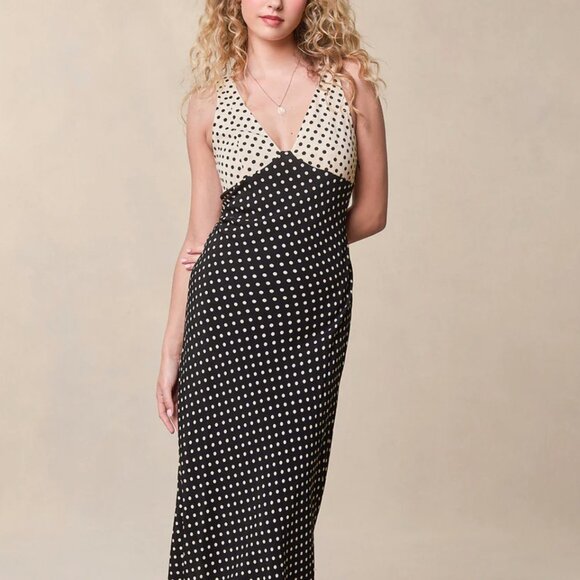 SOLD NOT FOR SALE - ROUJE ALOIS DRESS MIDI FLARED DRESS WITH POLKA DOT PRINT 36 - Picture 2 of 7